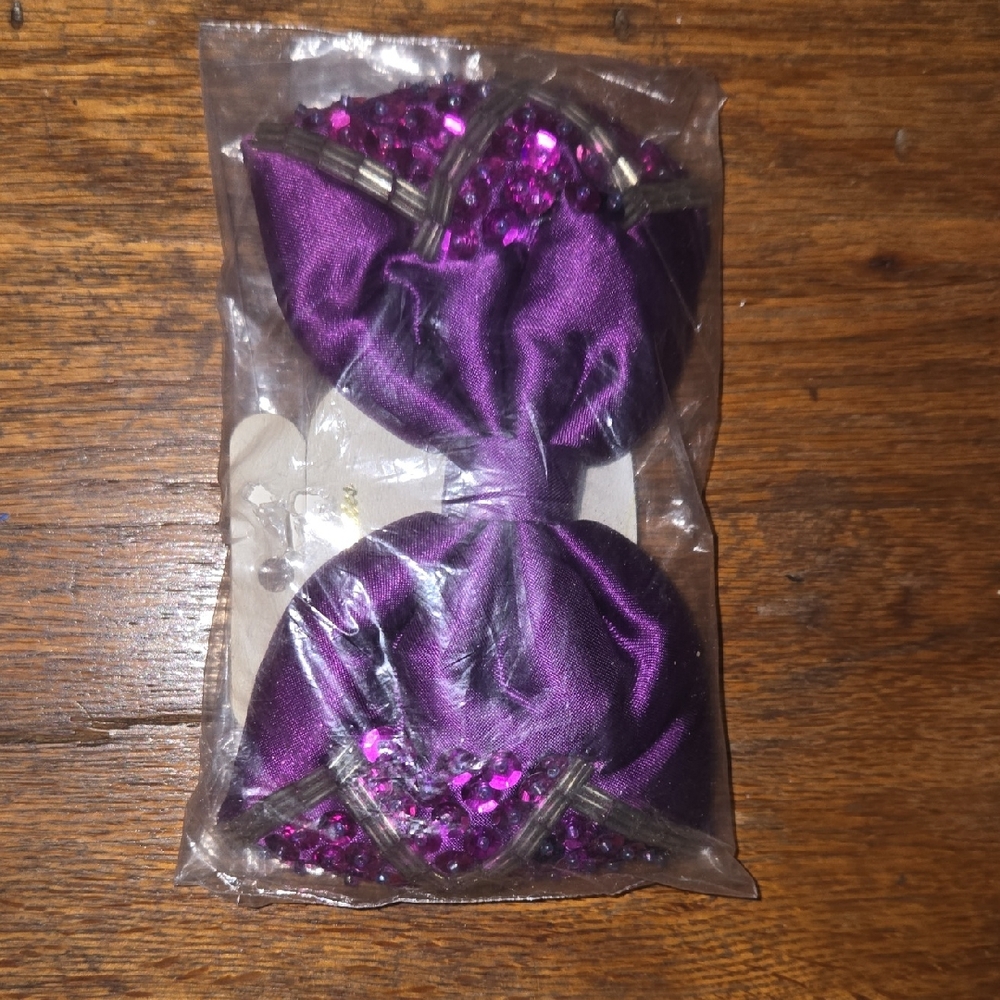 Source Unknown Elegant Purple Hair Bow with Glittering Details